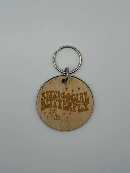 Antisocial Butterfly Keychain
